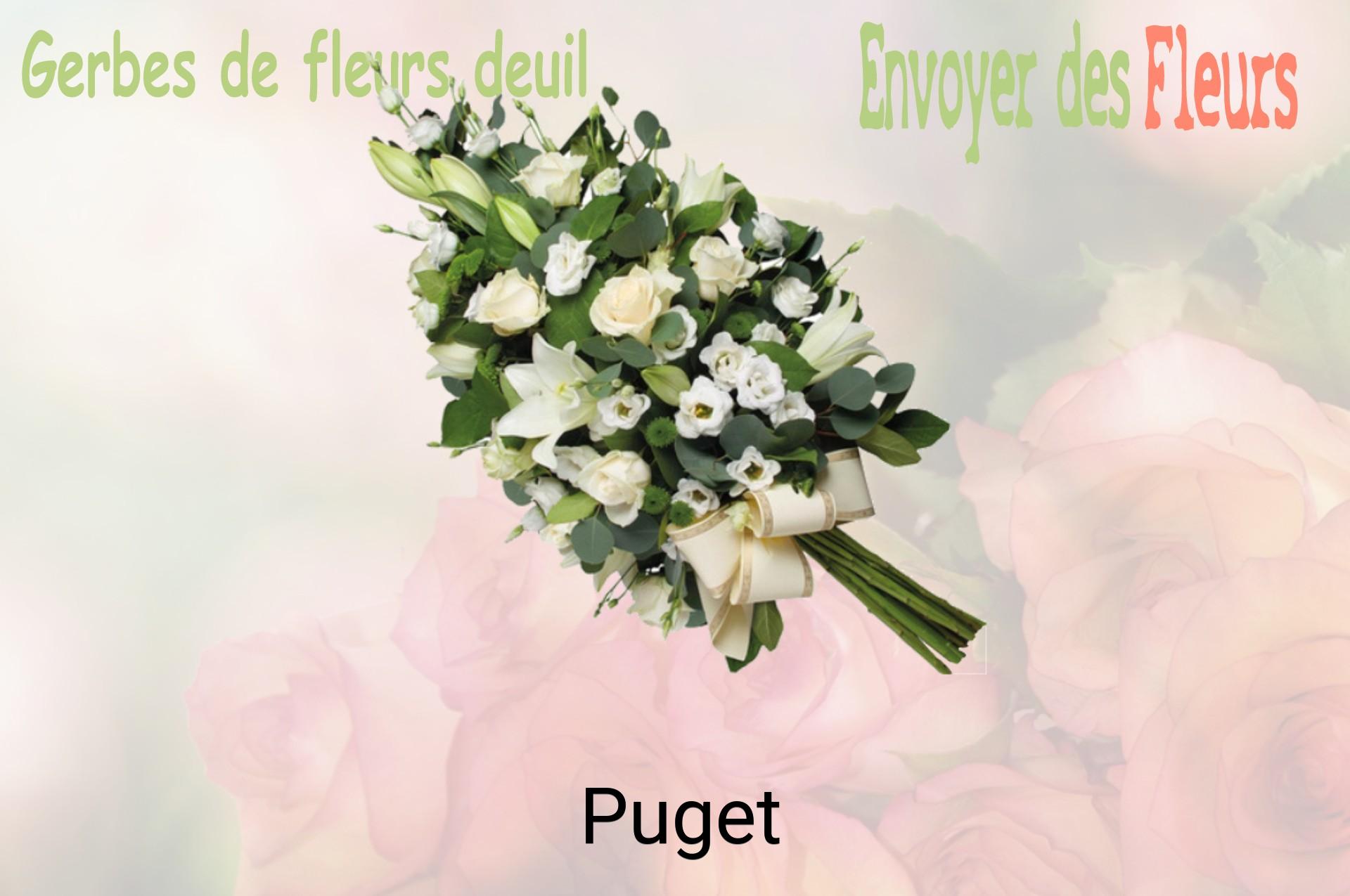 Gerbe de fleurs de deuil livrée à Puget